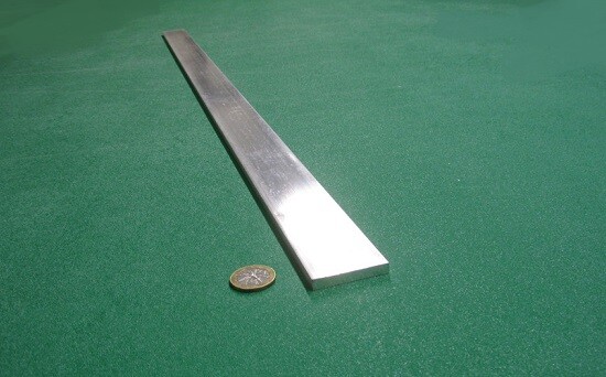 6061 T6 Metric Aluminum Bar, 6 mm Thick x 40 mm Wide x 3 Ft Length
