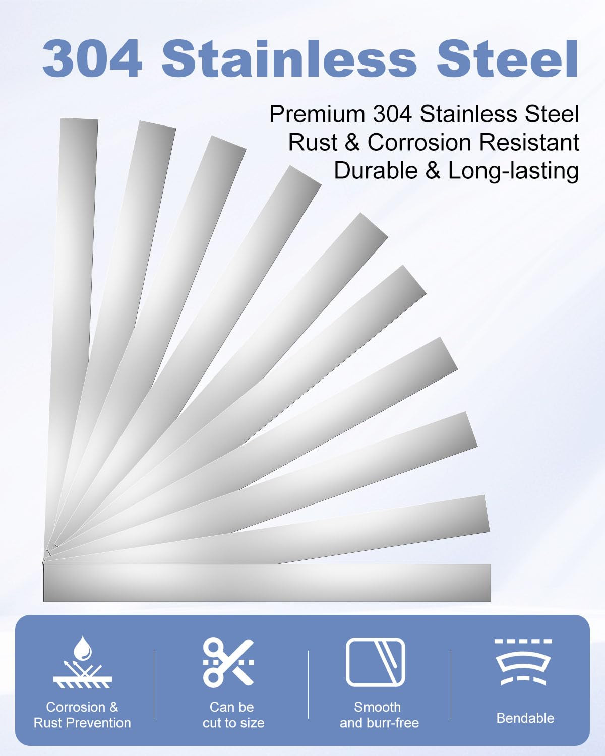 30 Pcs Shim Stock Assortment, 304 Stainless Steel 1″ Width X 12″ Length Metal