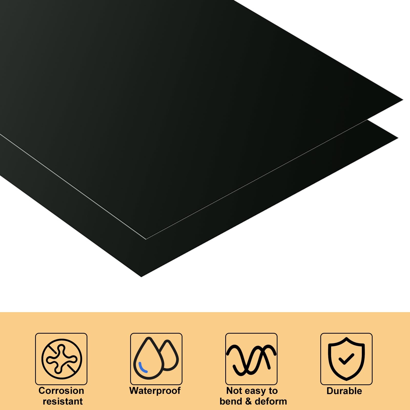 10 PCS 7x5x1/32 Inch 1MM Black Anodized Aluminum Sheet Engraving Metal Plates