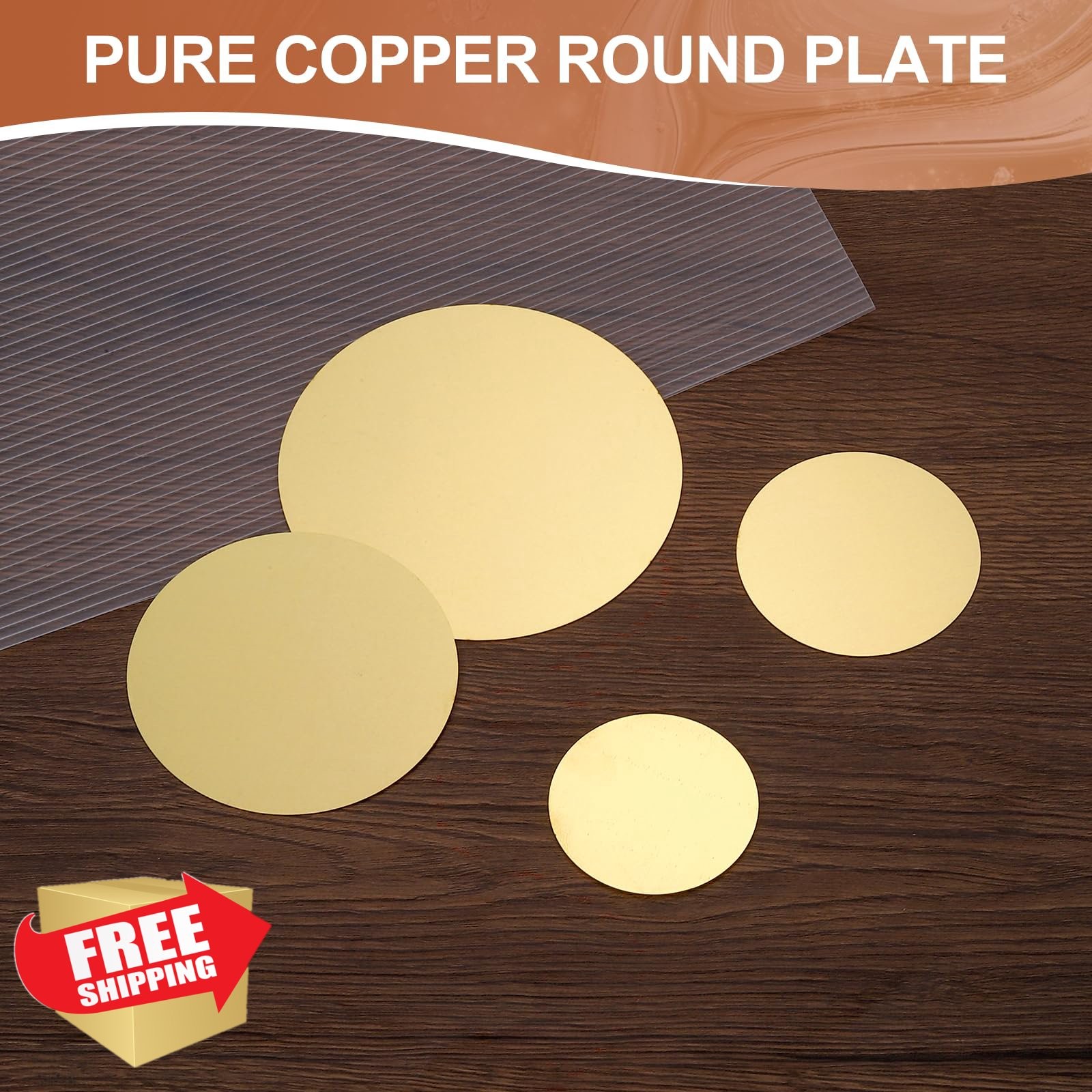 MECCANIXITY 50mm Brass Plate Copper Sheet 10 Pcs