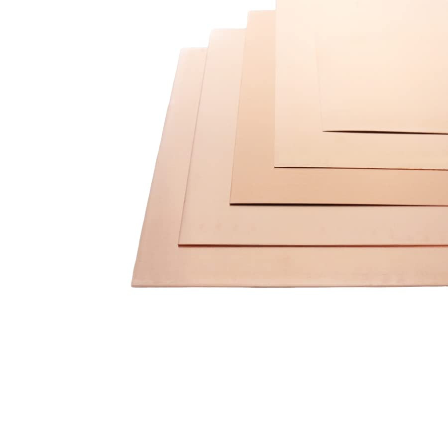 99.9% Pure Copper Blank Sheet 34 Gauge, Dead Soft 6X12 Inches by | 1Pc, Thickne