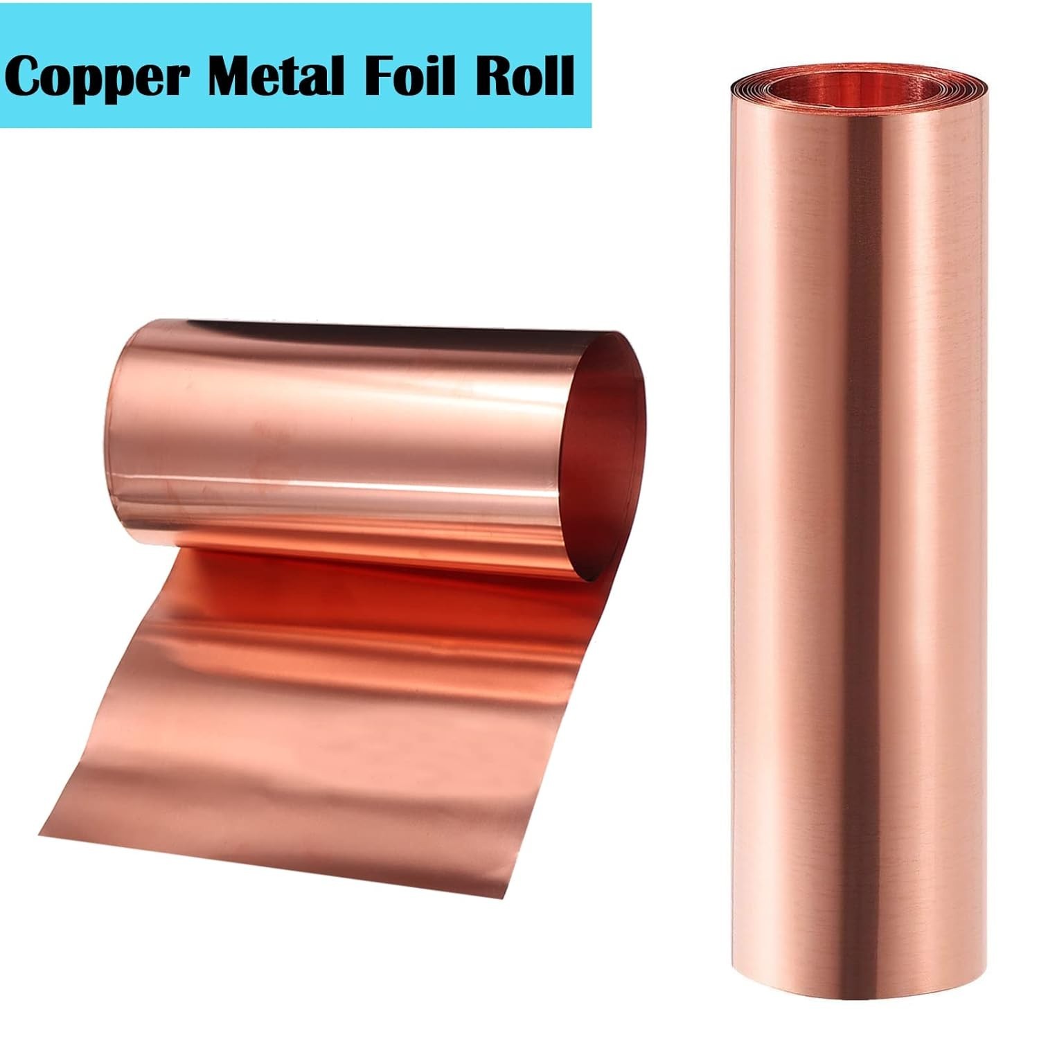Durable 99.9% Pure Copper Foil Roll 0.1mm x 100mm x 1000mm for Home and Art