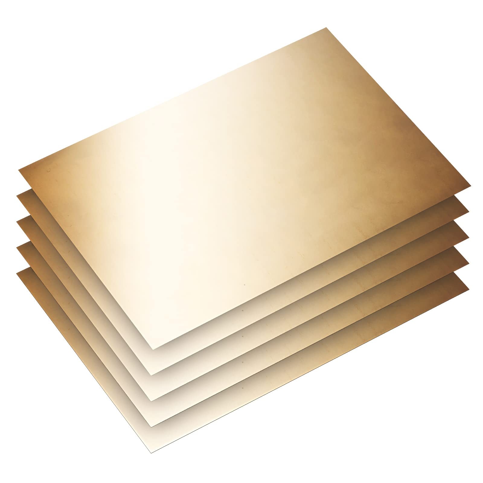 Brass Sheet, Shim Stock Assortment, 6″ Length x 4″ Width, Beige