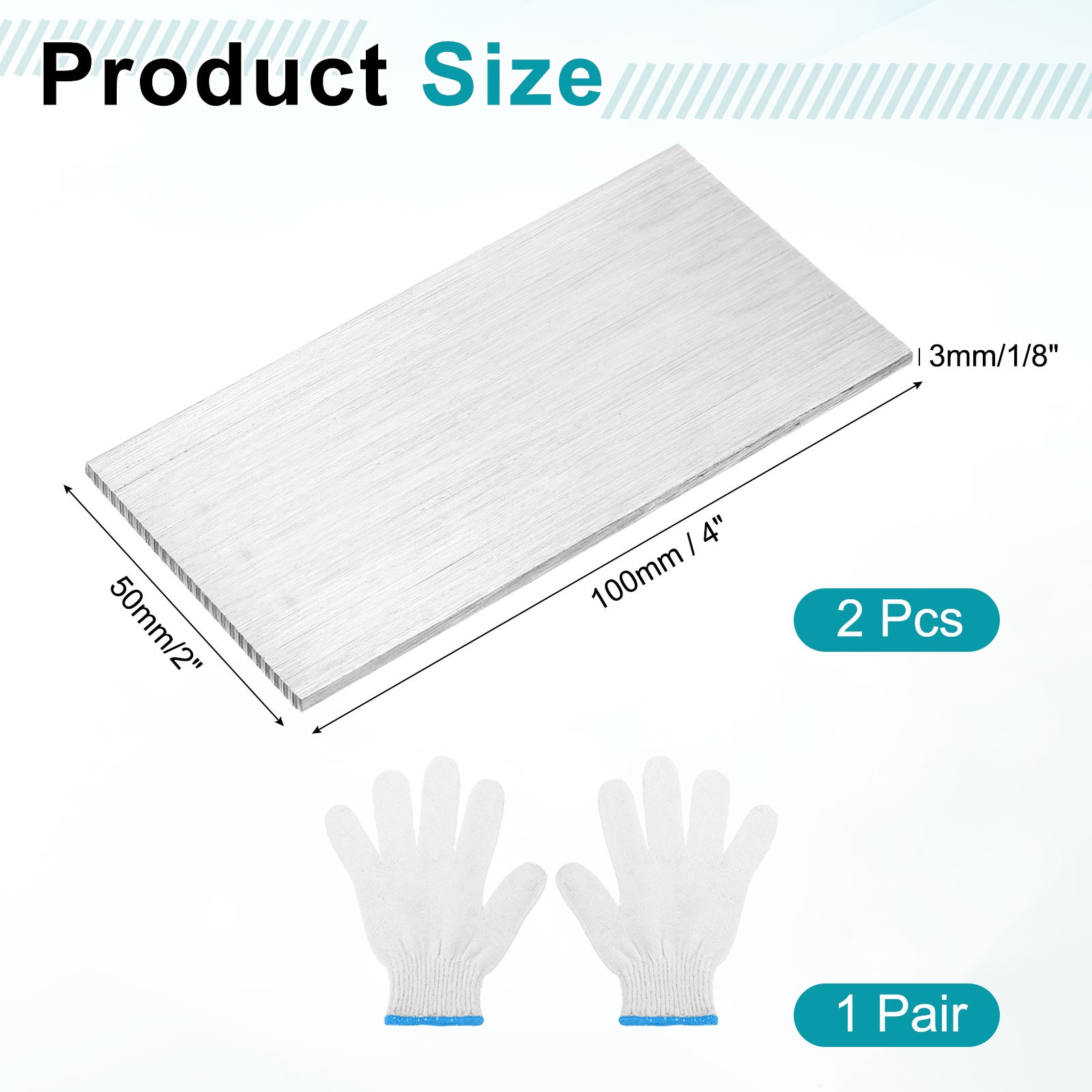 2 Pcs 316L Stainless Steel Flat Bar 1/8″ x 2″ x 4″ Trim Strips Sheet