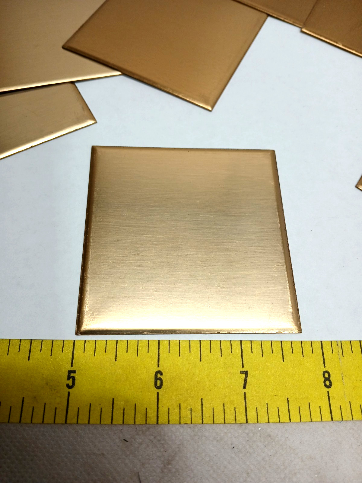 10 Blank Brass 2 3/4″ x 2 3/4″ Beveled Engraving Plates – Square Trophy Plaque