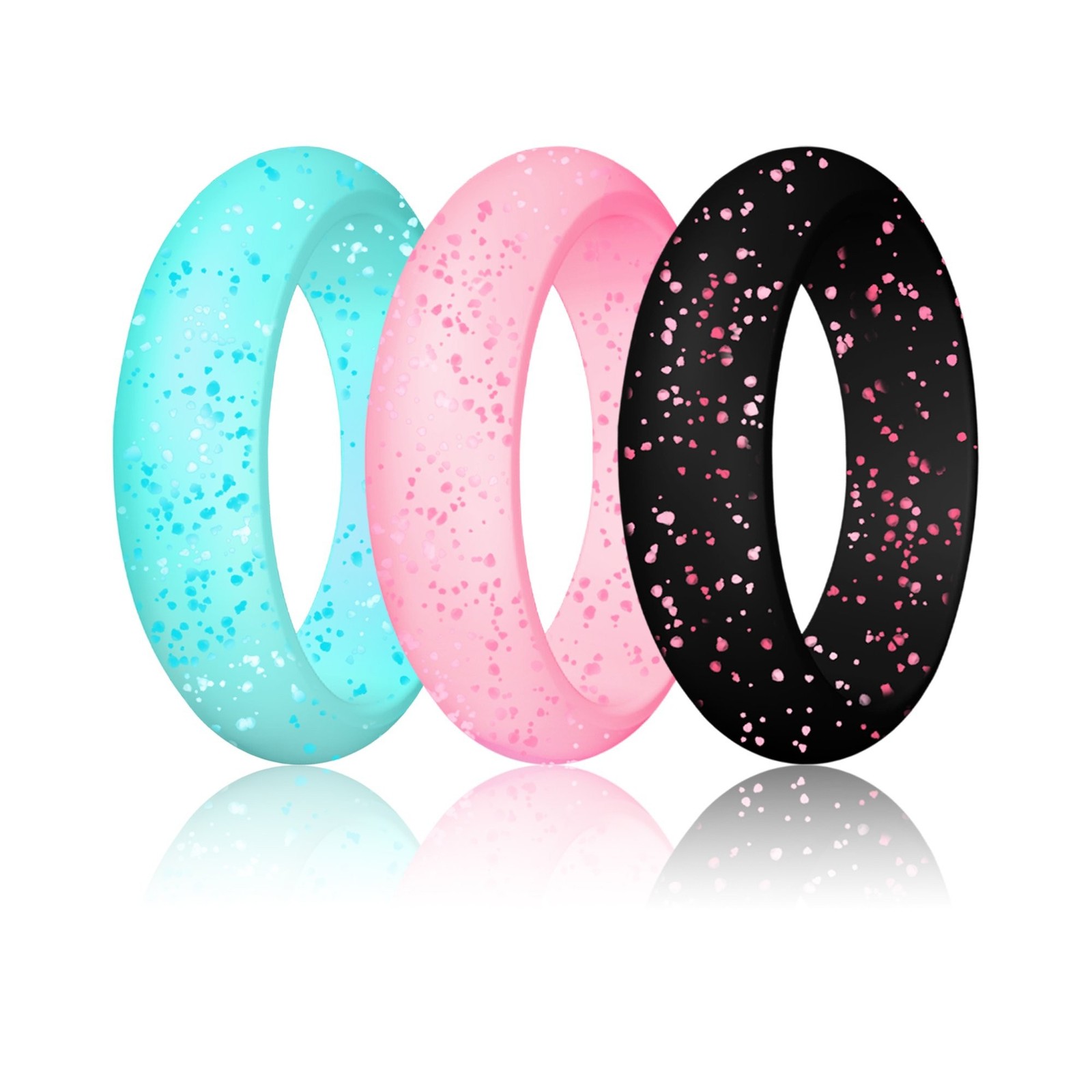 Silicone Wedding Ring For women, Thin and Stackable Durable Rubber Safe Band …