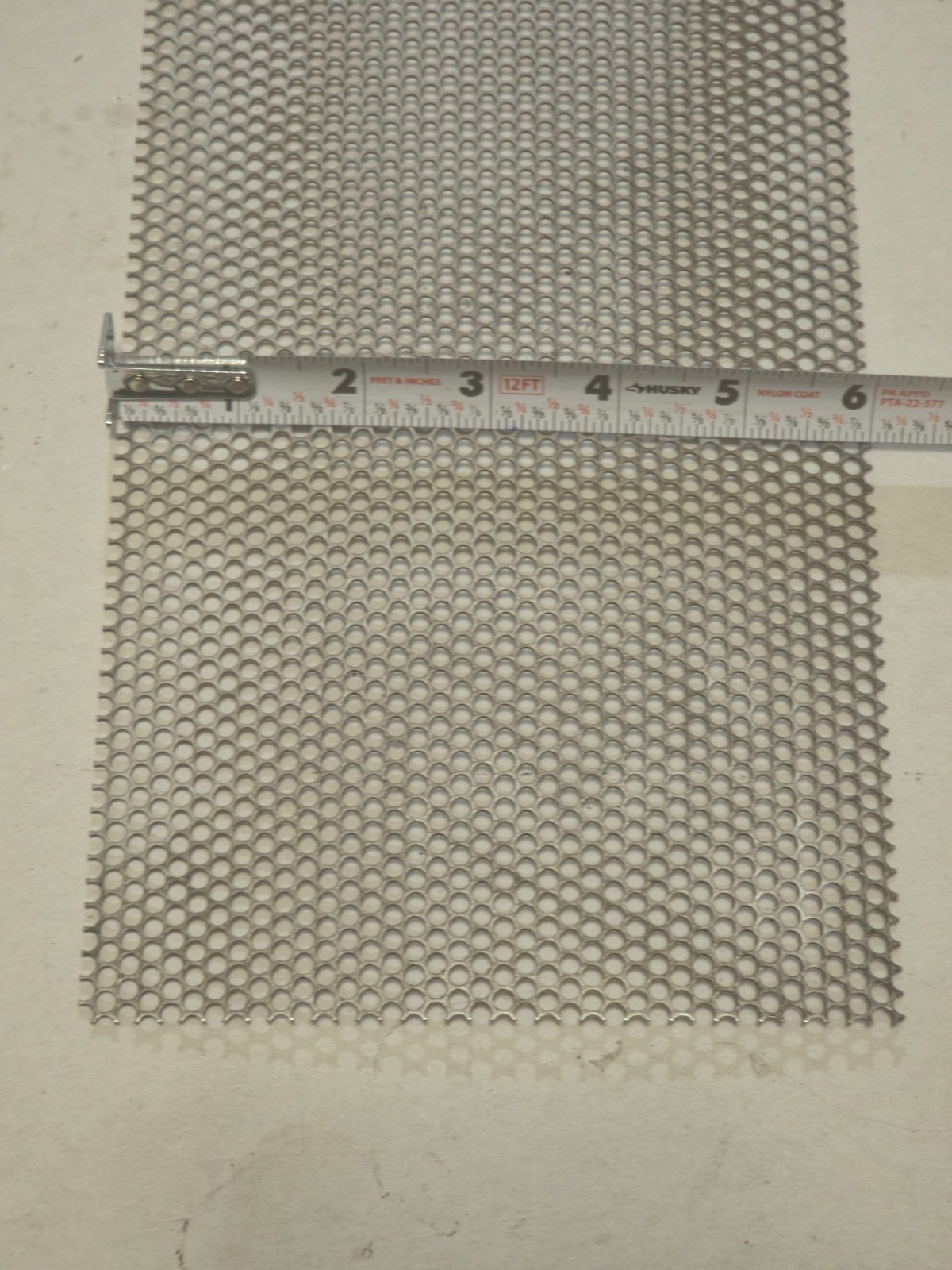 22 Gauge Stainless Steel Perforated Sheet 0.032″ 1/8″ Holes 3/16 Centers 6″ x 40