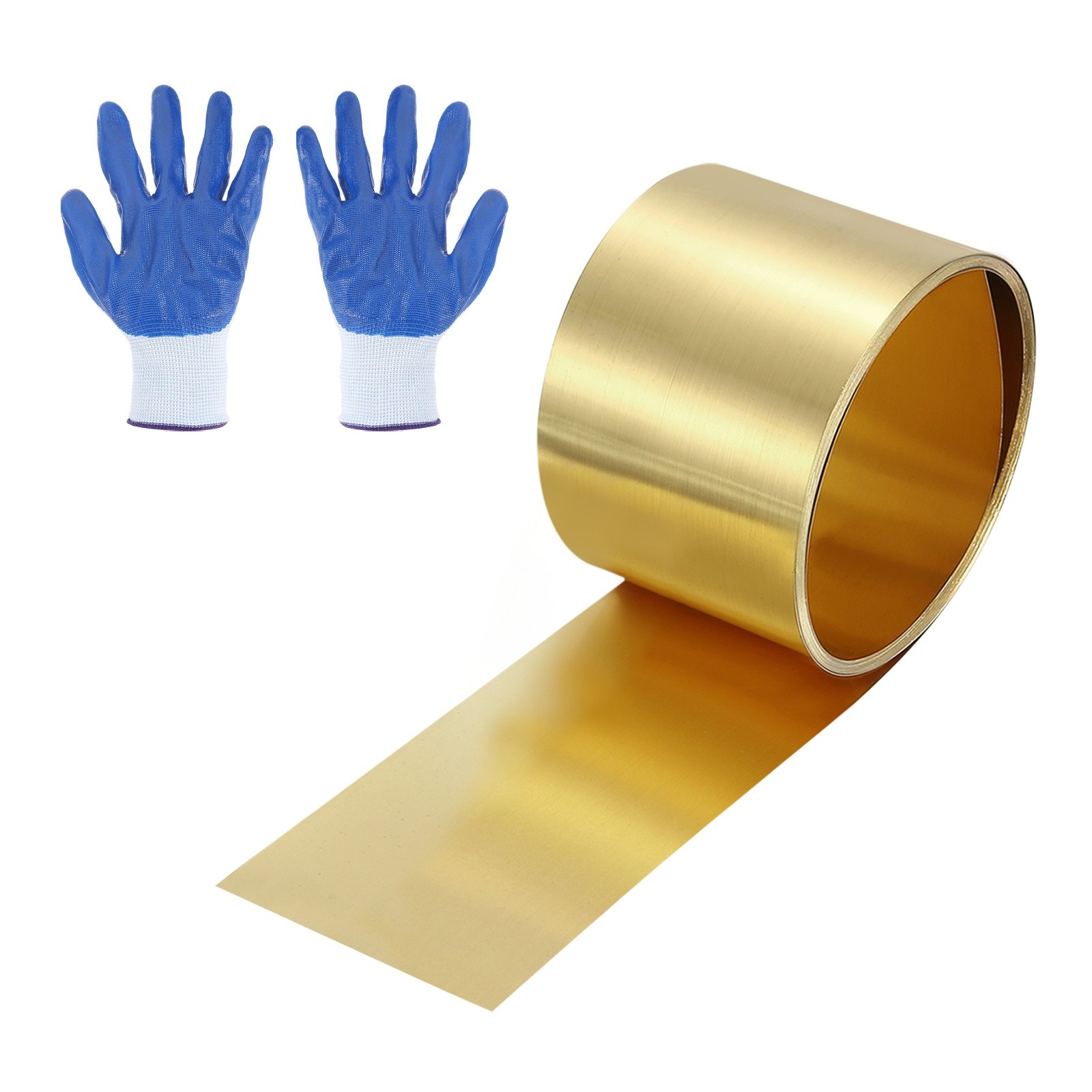 Brass Sheet Roll, 0.0008 x 1 x 39.4 Inch H62 Thin Brass Foil Strip Plate Shim