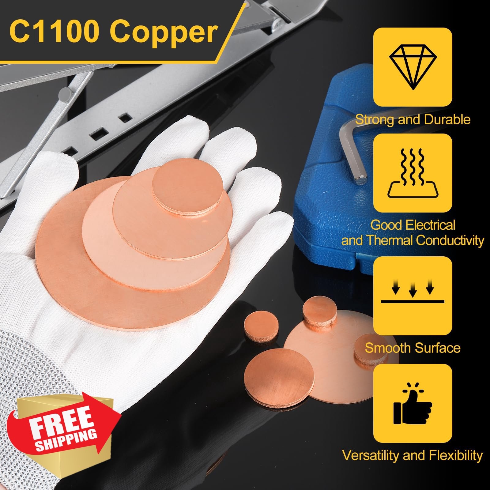 uxcell 4mm Thick 50.8mm Dia Copper Round Plate