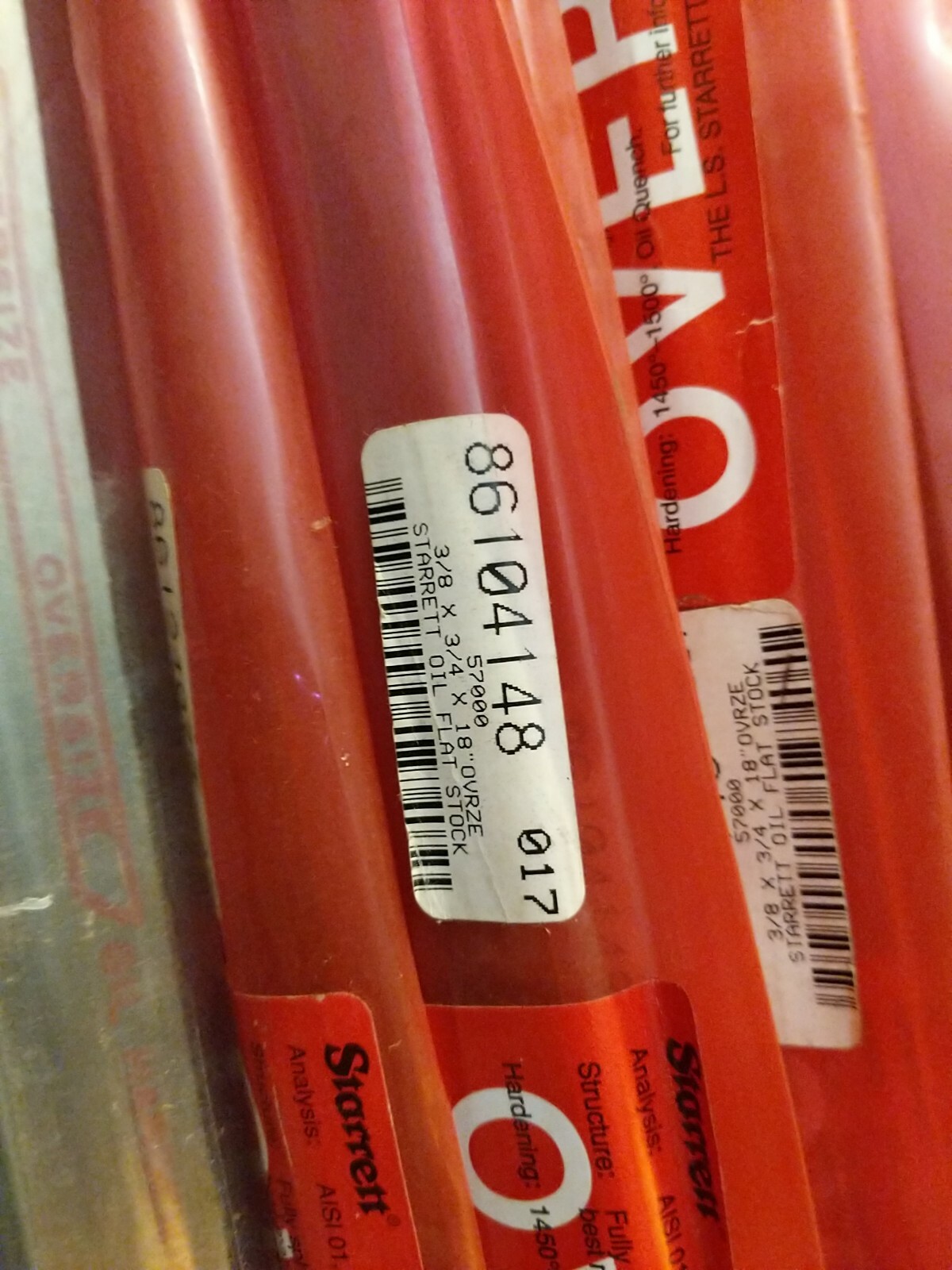 20x Starrett 495 Msc 86104148 3/8 3/4 18 Inches Oil Hardened Flat Stock