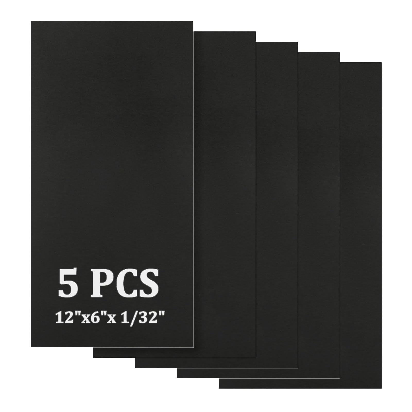 5 Pack 5052 Anodized Aluminum Sheet Metal 12 x 6 x 1/32 Inch Black Rectangula…
