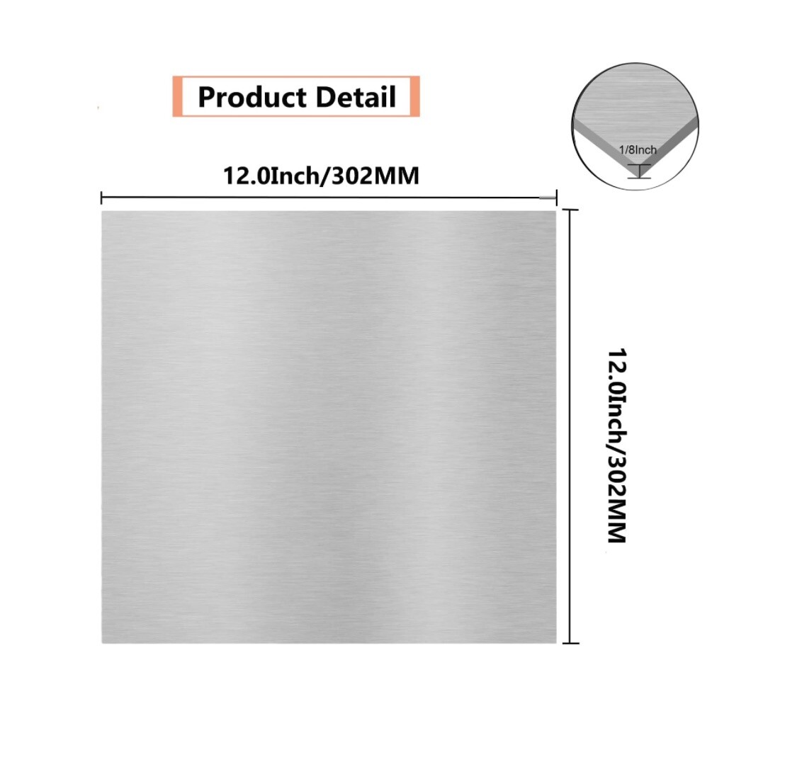 6061 T6 Aluminium Metal Sheet 12 x 12 x 1/8 Inch Flat Plain Plate Panel Aluminum