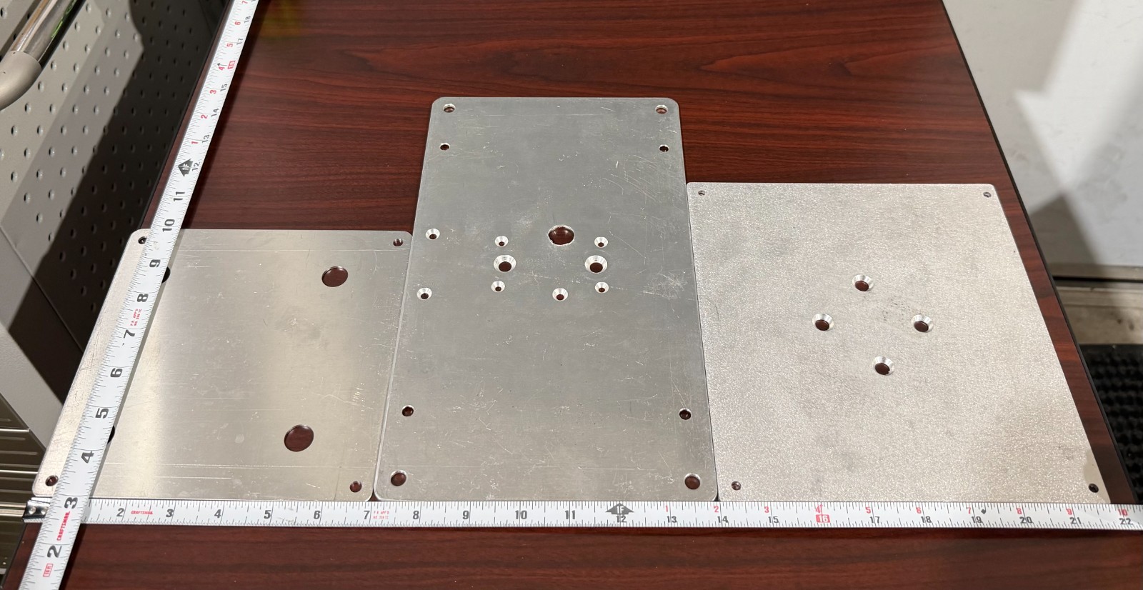 Machined Aluminum CNC Drilled Mounting Plates Various Sizes