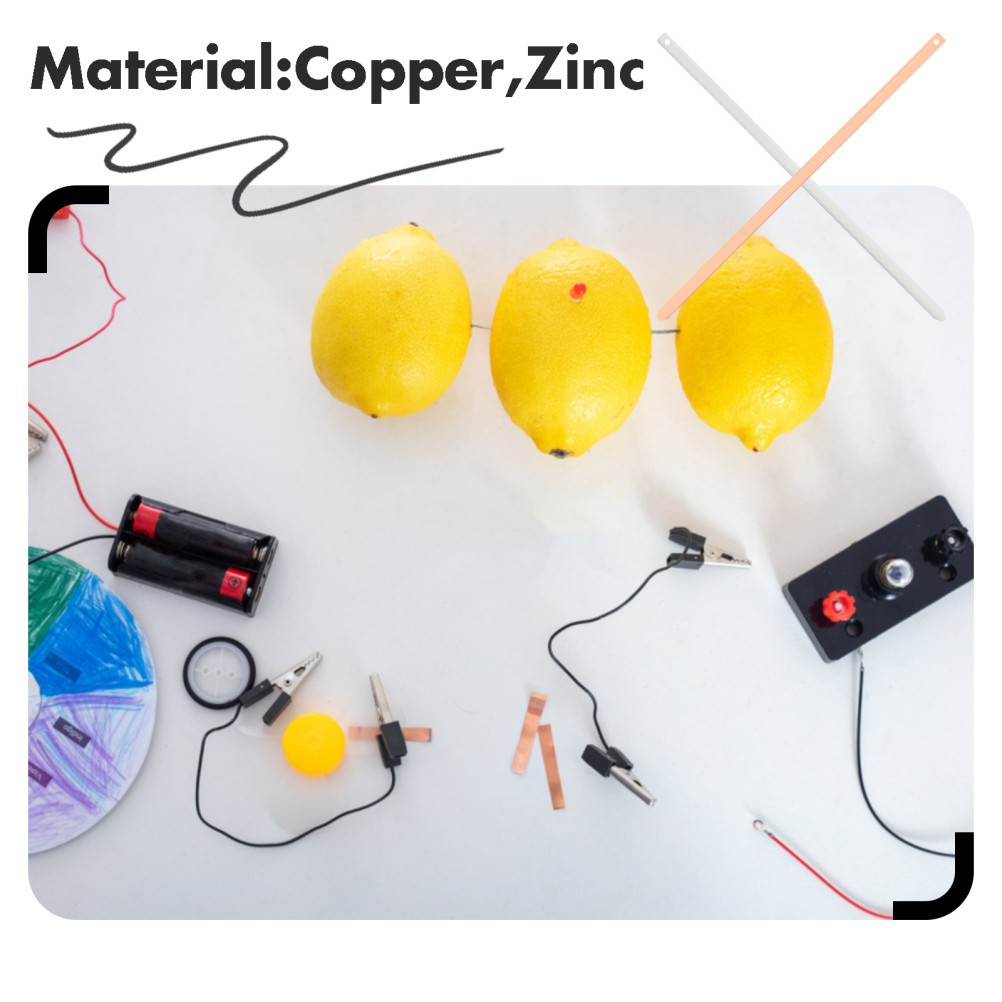 1 Set Reusable Zinc and Copper Sheets for Fruit Battery Science Experiment DIY