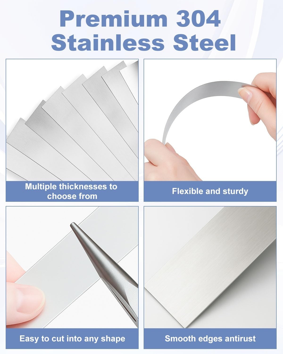 30 Pcs Metal Shim Stock Assortment, 1″ x 12″ Stainless Steel Leveling Shims, DIY