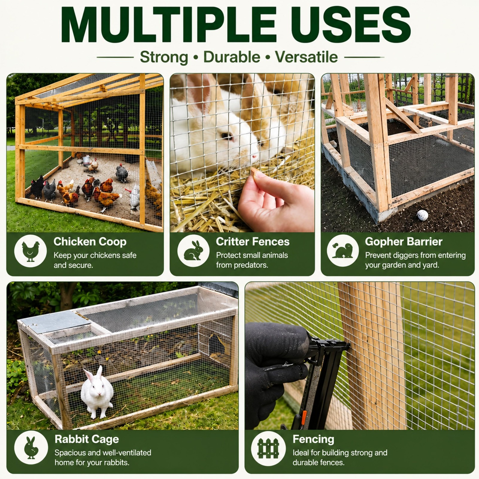 304 Stainless Steel Wire Mesh Roll 1/4″ 23 Gauge – Garden Fencing, Chicken Coop,