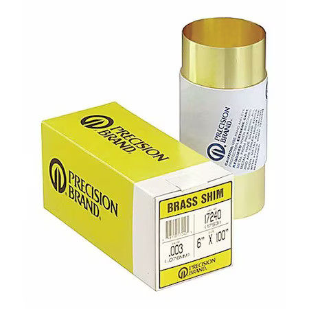 Precision Brand 17535 Shim Stock, Roll, Brass, 0.0310 In, 6 In