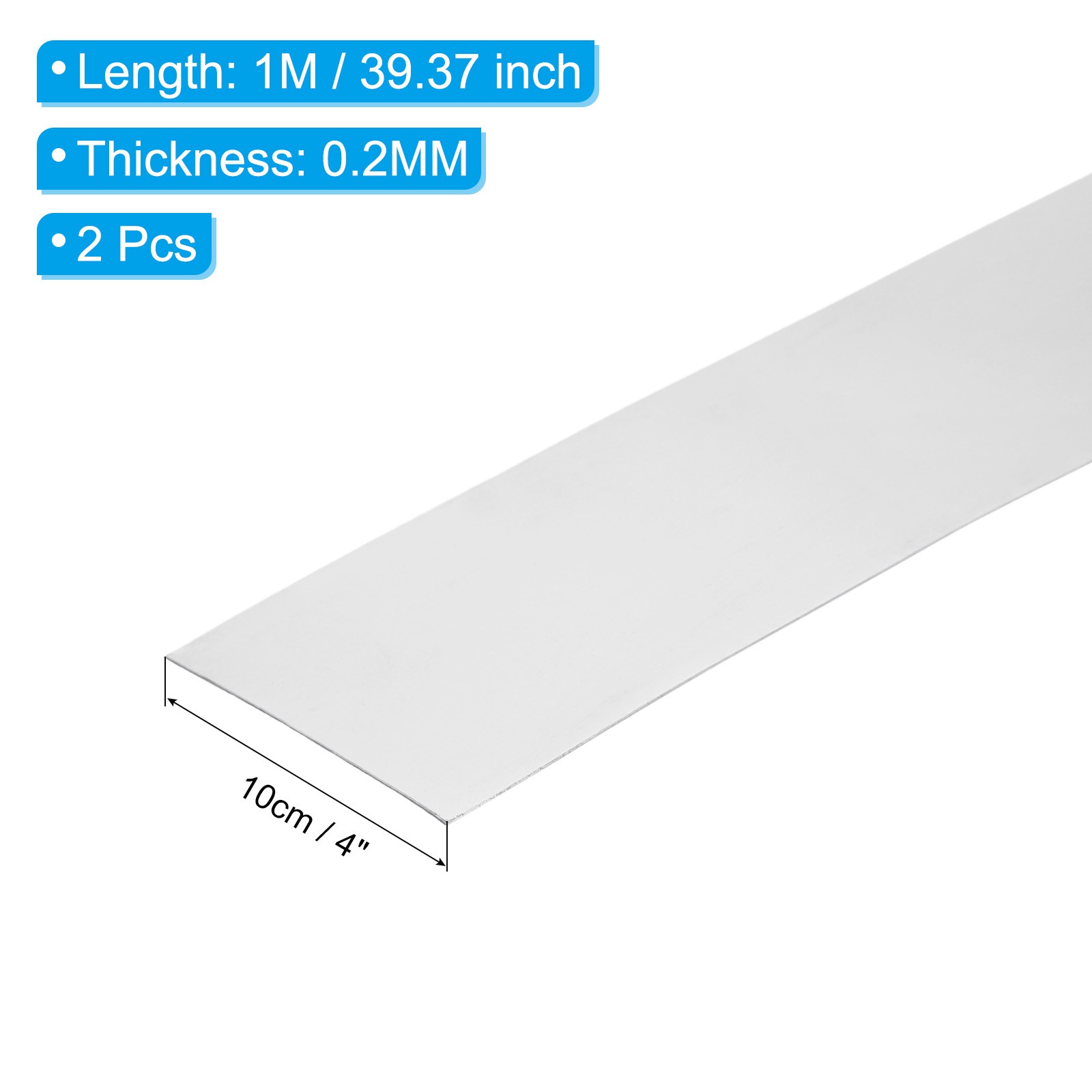4″ x 39.4″ Aluminum Flashing, 2pcs Metal Roll Roofing Aluminum Sheet 0.2mm