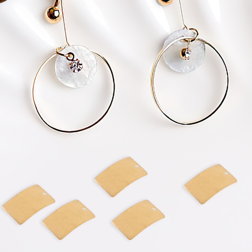 25Pcs Brass Plates for DIY Jewelry Reusable Metal Sheets Golden