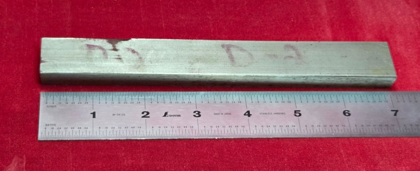 D2 Tool Steel Block Billet 7″ L x 0.810″ W x 0.570″ Thick, 14 Oz.