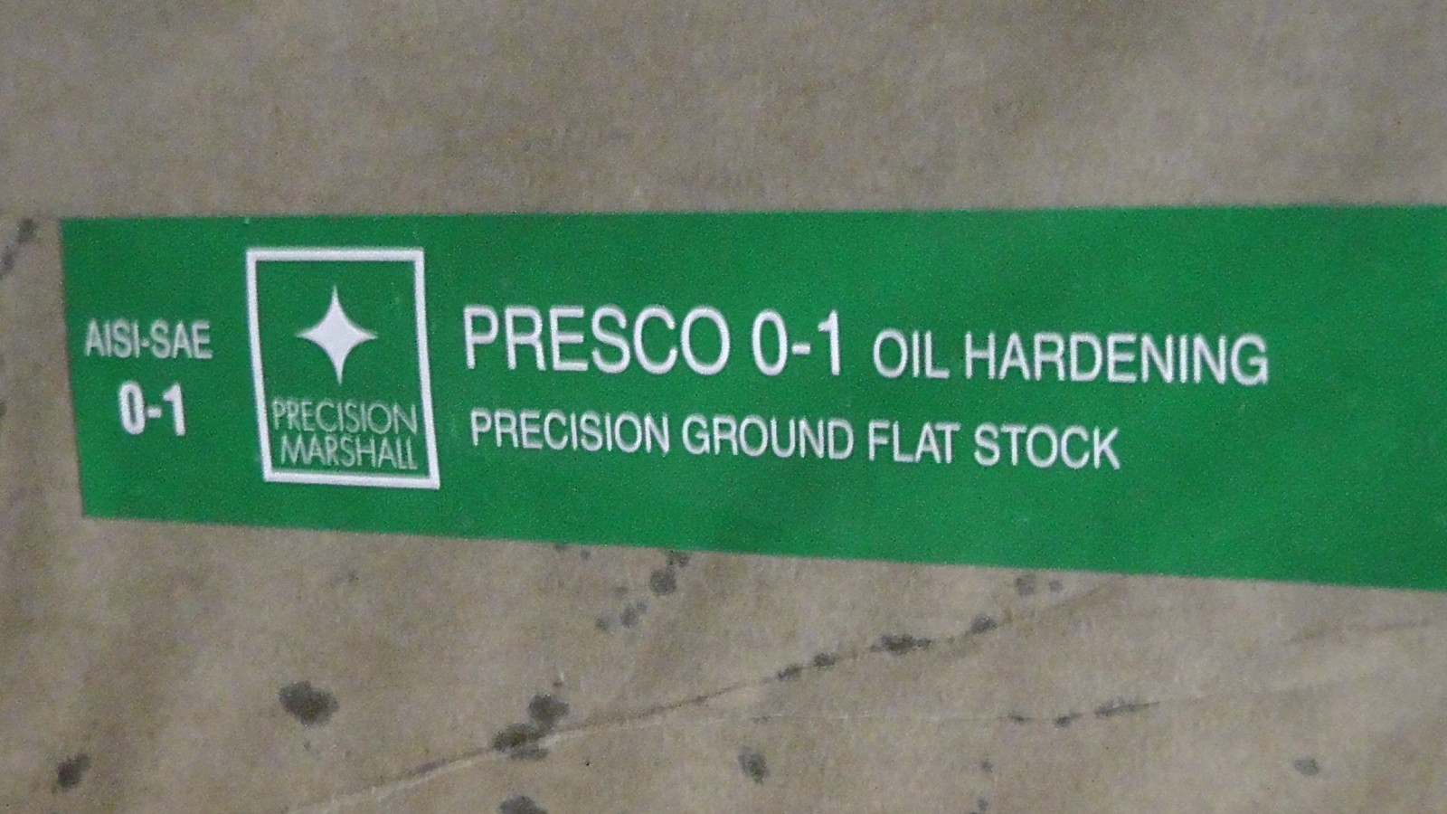 Presco 0-1 Oil Hardening Ground Flat Stock 1/4″ x 6″ x 36″ NEW!