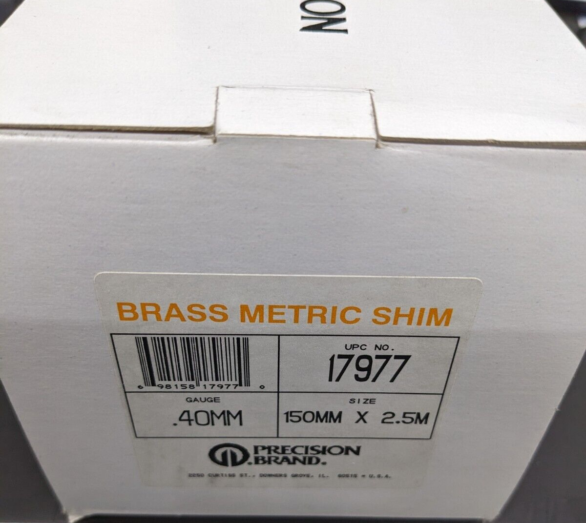 Precision Brand Brass Metric Shim Roll .40mm Gauge 150mm x 2.5m 17977 USA NEW