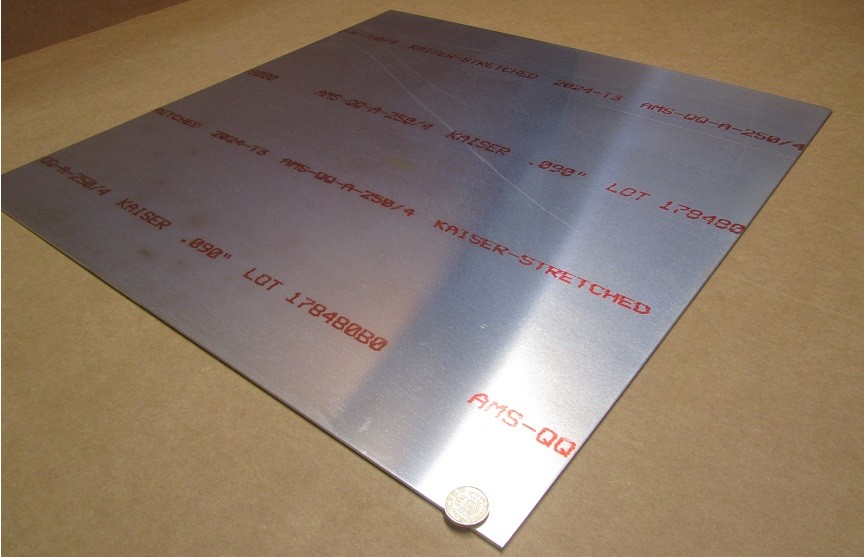 2024 Aluminum Sheet, T3, .090″ Thick x 24.0″ Width x 24.0″ Length