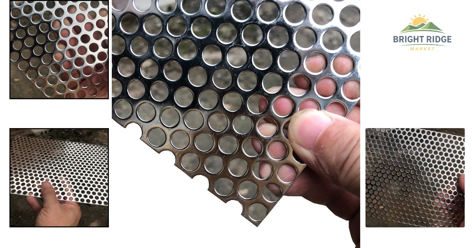 Commercial Grade Perforated Sheet, 15.7×7.8 Inch, Rust-Resistant Steel Material