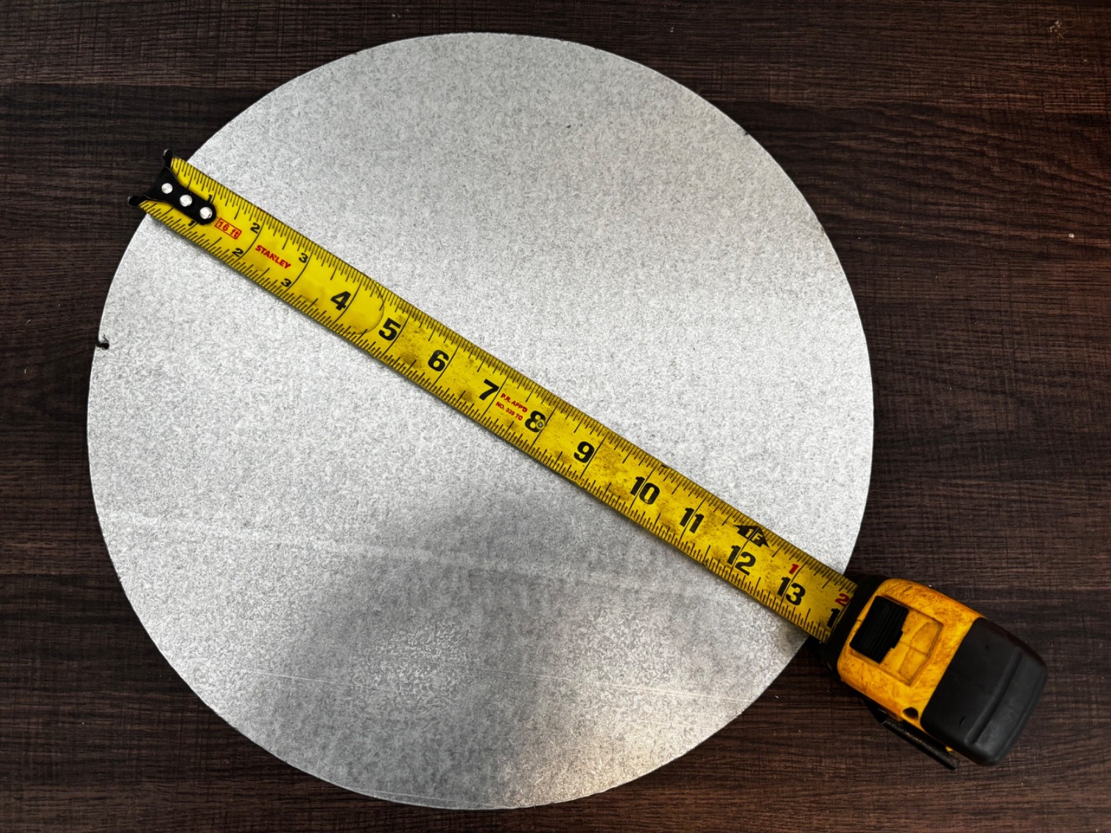 24 GA STEEL 13 3/4″ Round Sheet Metal Plate