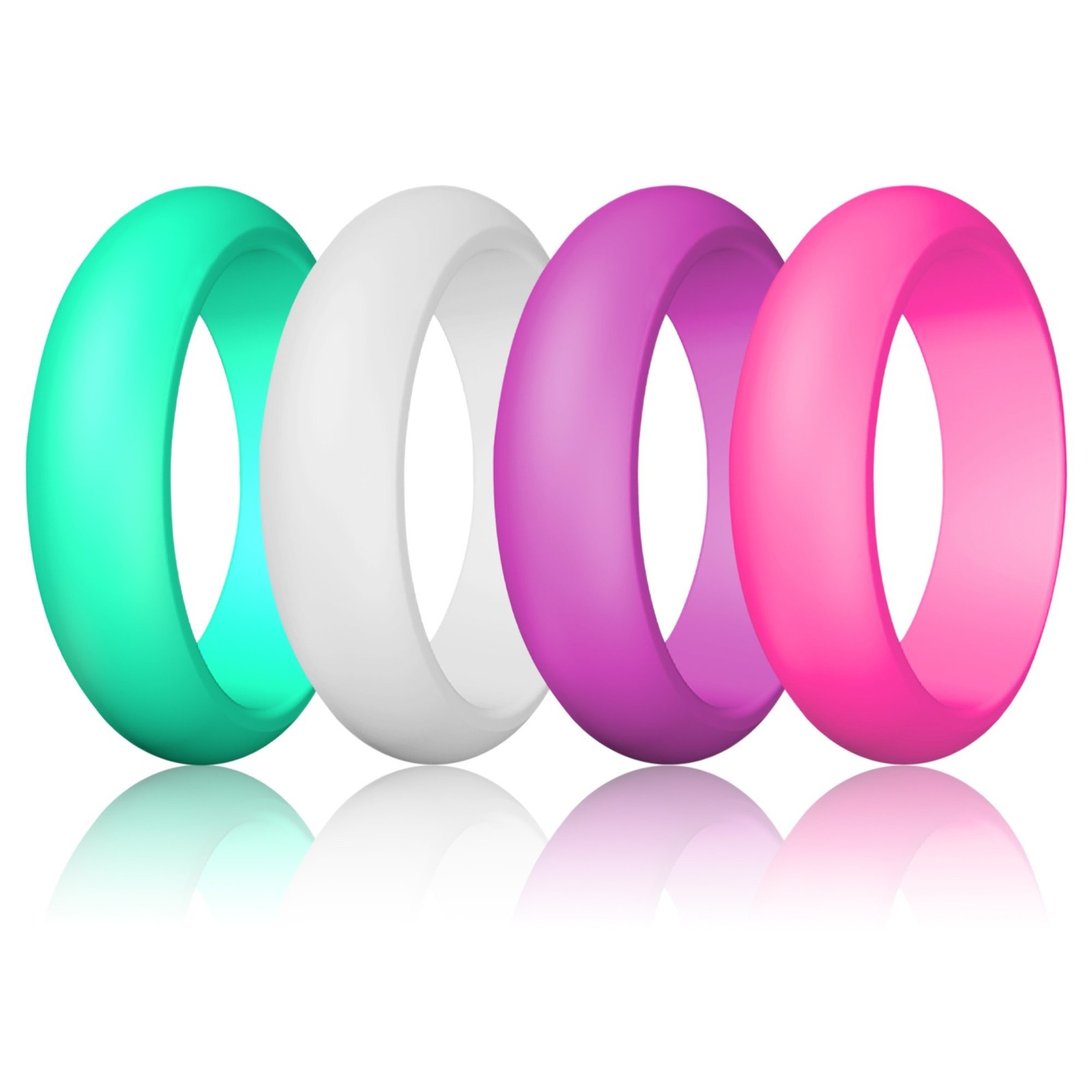 Silicone Wedding Ring For women, Thin and Stackable Durable Rubber Safe Band …