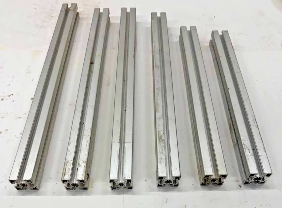 80/20 45MM ASST LENGTHS, 45-4545, (LOT OF 6), 18-1/4″ TO 24-1/8″, 4 OPEN SLOTS