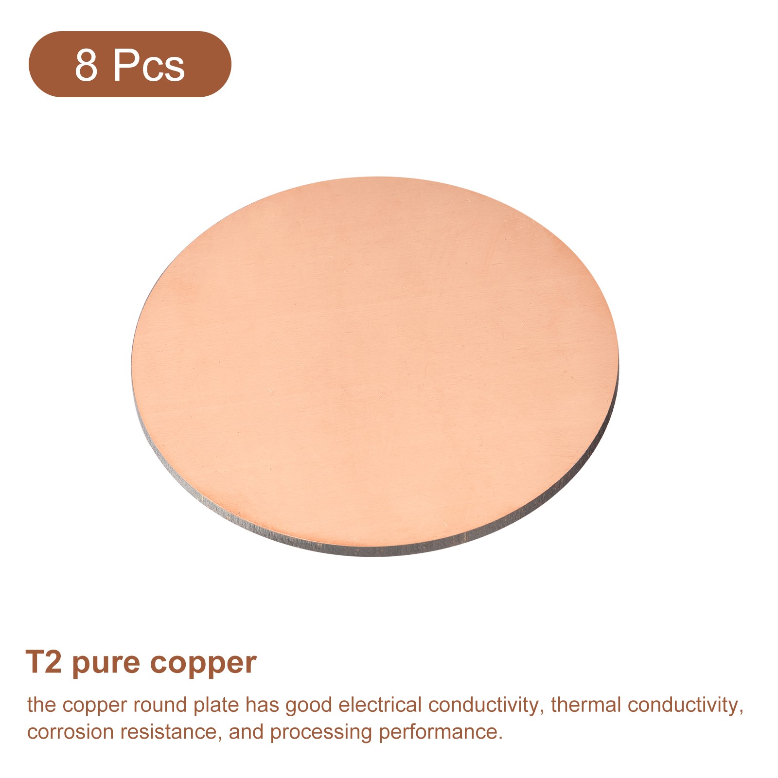 8pack Pure Copper Sheet 1″ x 0.04″ 18 Gauge T2 Copper Metal Round Plate