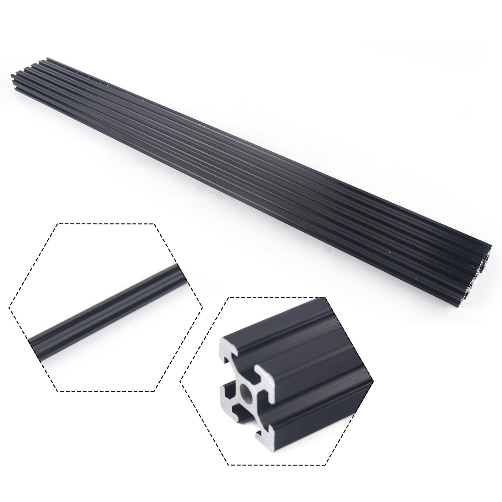 20*20*1000mm 2020 T-Slot Aluminum Extrusion For CNC 3D Printer Black 10 Packs US