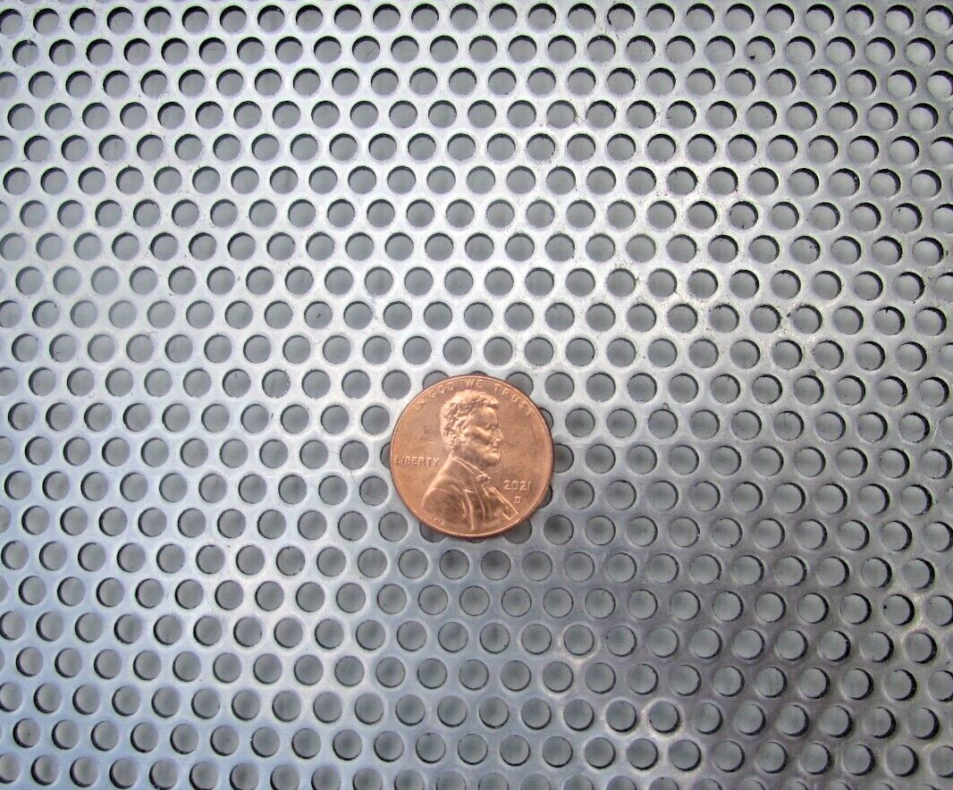 1/8″ HOLES-18 GAUGE– 304 STAINLESS STEEL PERFORATED SHEET –12″ X 12″
