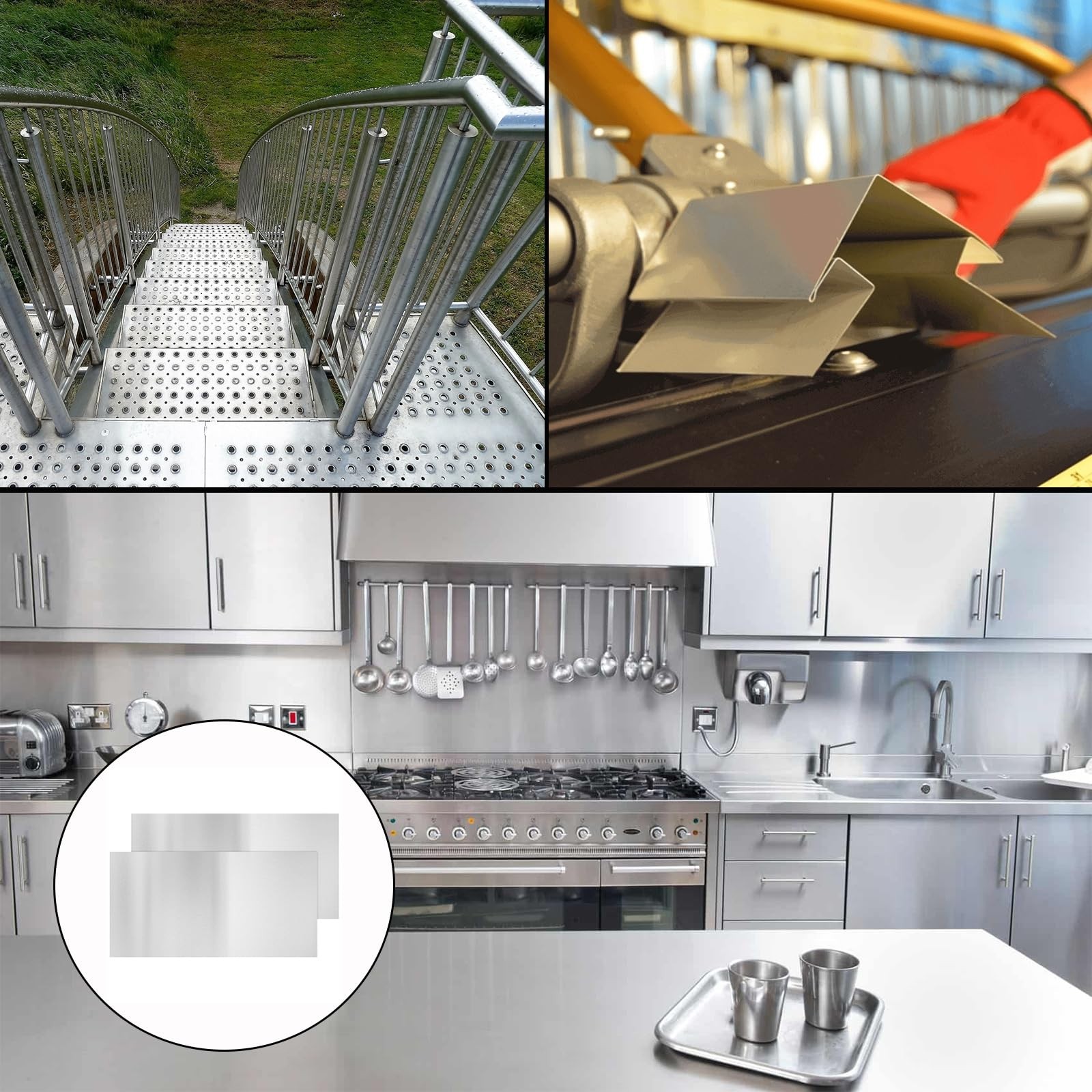 2Pcs 6″x12″ 20GA Stainless Steel Sheets for Crafting, Magnetic Mounts, DIY Proje