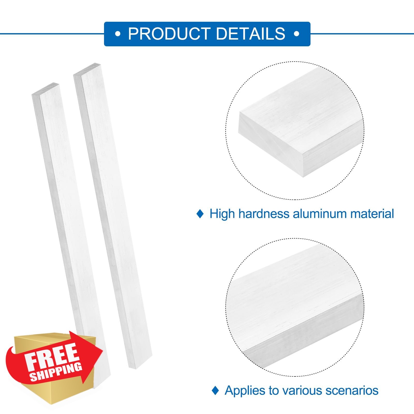 MECCANIXITY 3/8″x1-3/16″x13″ Aluminum Flat Bar 6063 Mill