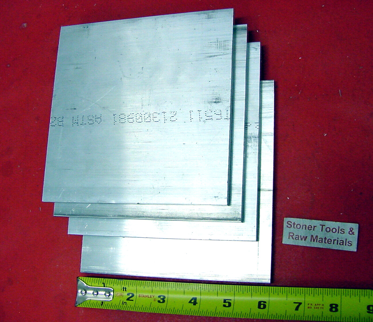 4 Pieces 3/8″ x 5″ ALUMINUM 6061 FLAT BAR 6″ Long T6511 Extruded Mill Stock New