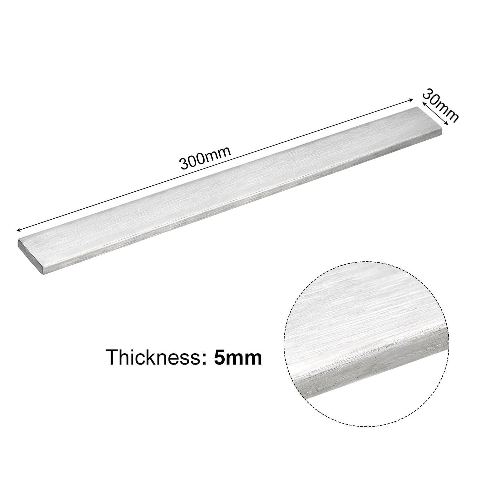 uxcell 304 Stainless Steel Flat Bar, 3/16″ x 1 x 11 3/4″, Silver