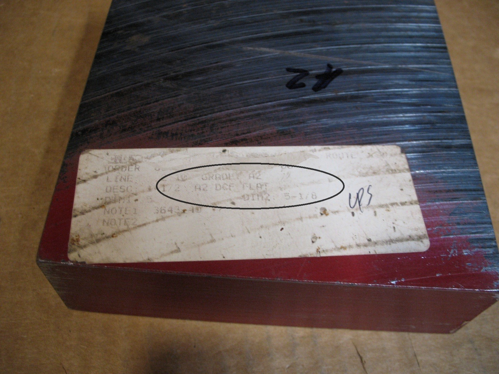 A2 Tool Steel Bar, 5″ X 5″ X 1-1/2″ Thick, Annealed Tool Steel Flat Bar Stock.