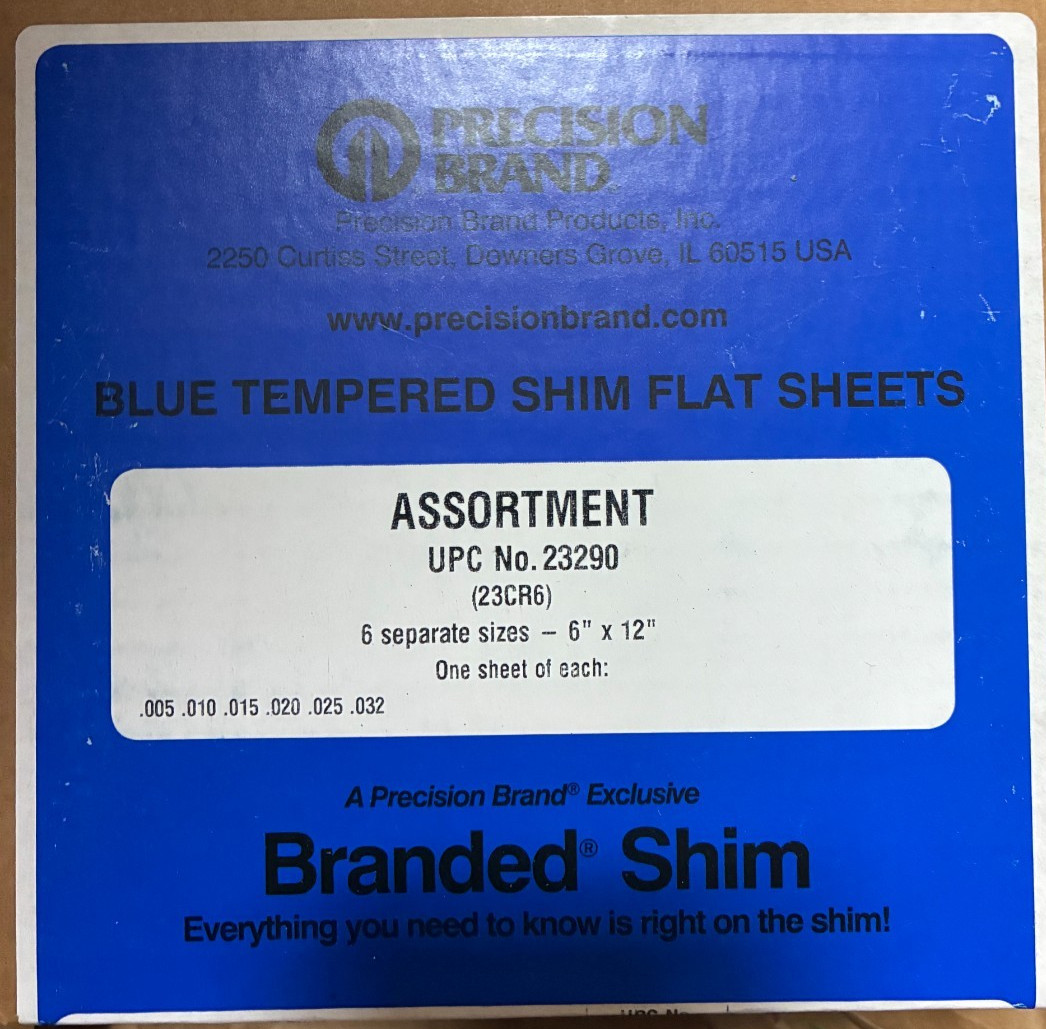 Blue Tempered Shim Flat Sheets Assortment UPC 23290 23CR6