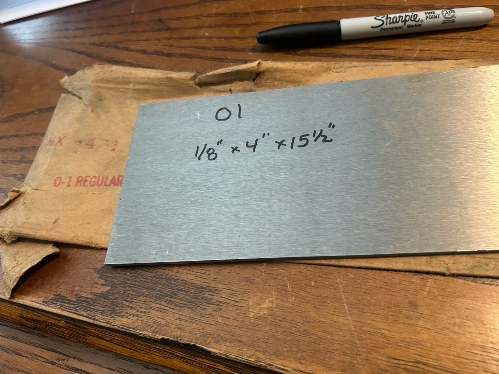 O1 Tool Steel, flat ground, 1/8″ x 4″ x 15-1/2″
