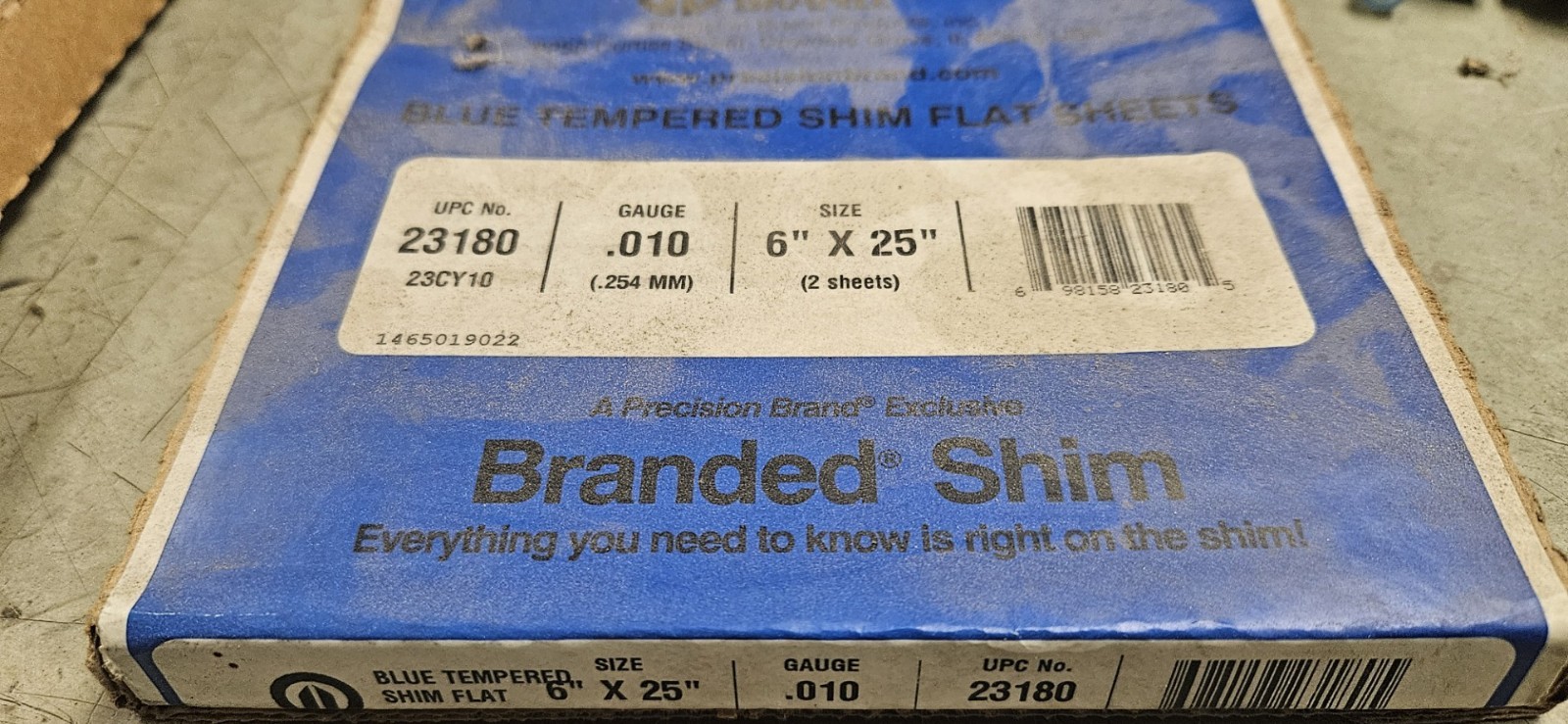 Precision Brand 23180 Shim Stock, Sheet, Blue Steel, 0.01 In, Pk2 –