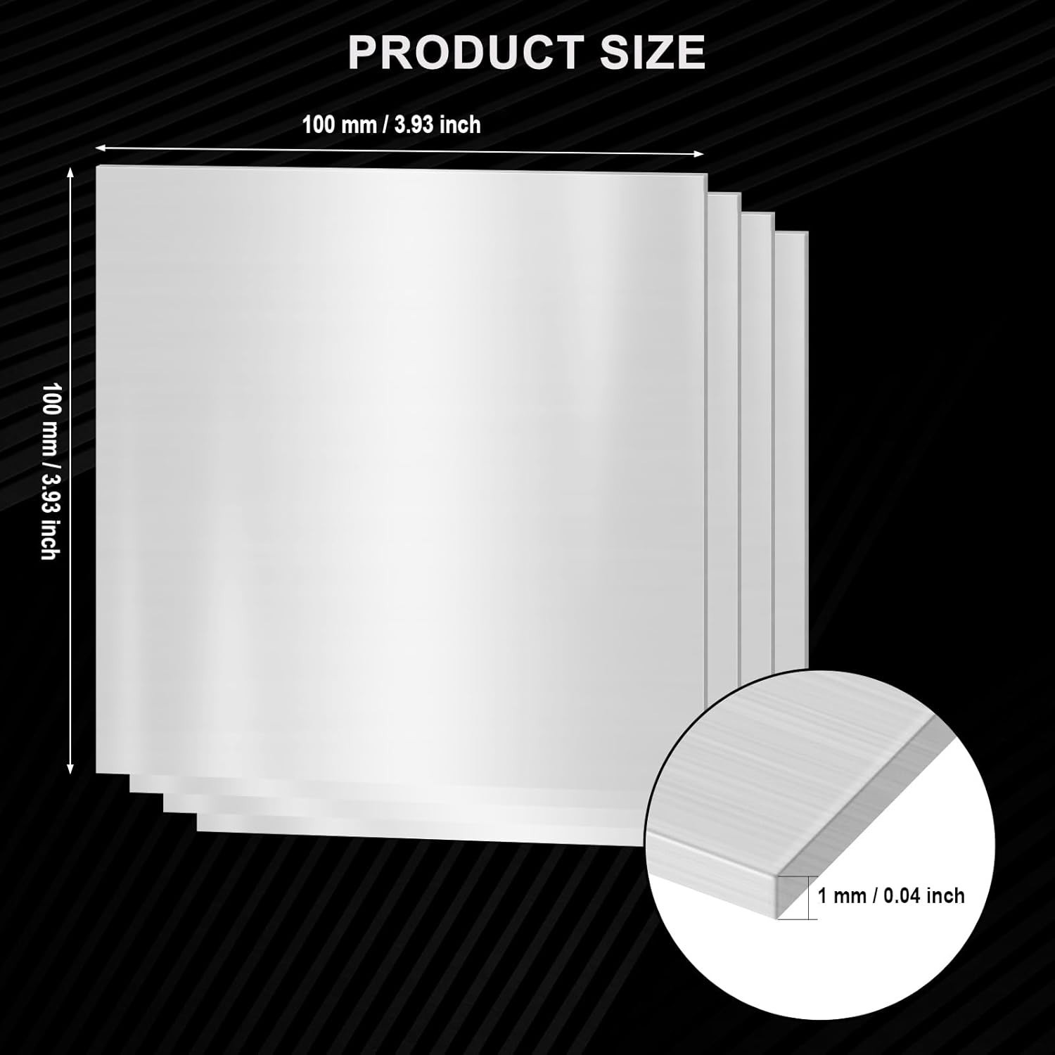 2PCS 304 Stainless Steel Sheets, 8″ X 4″ X 0.04″ Inch (19 Gauge) Stainless Steel