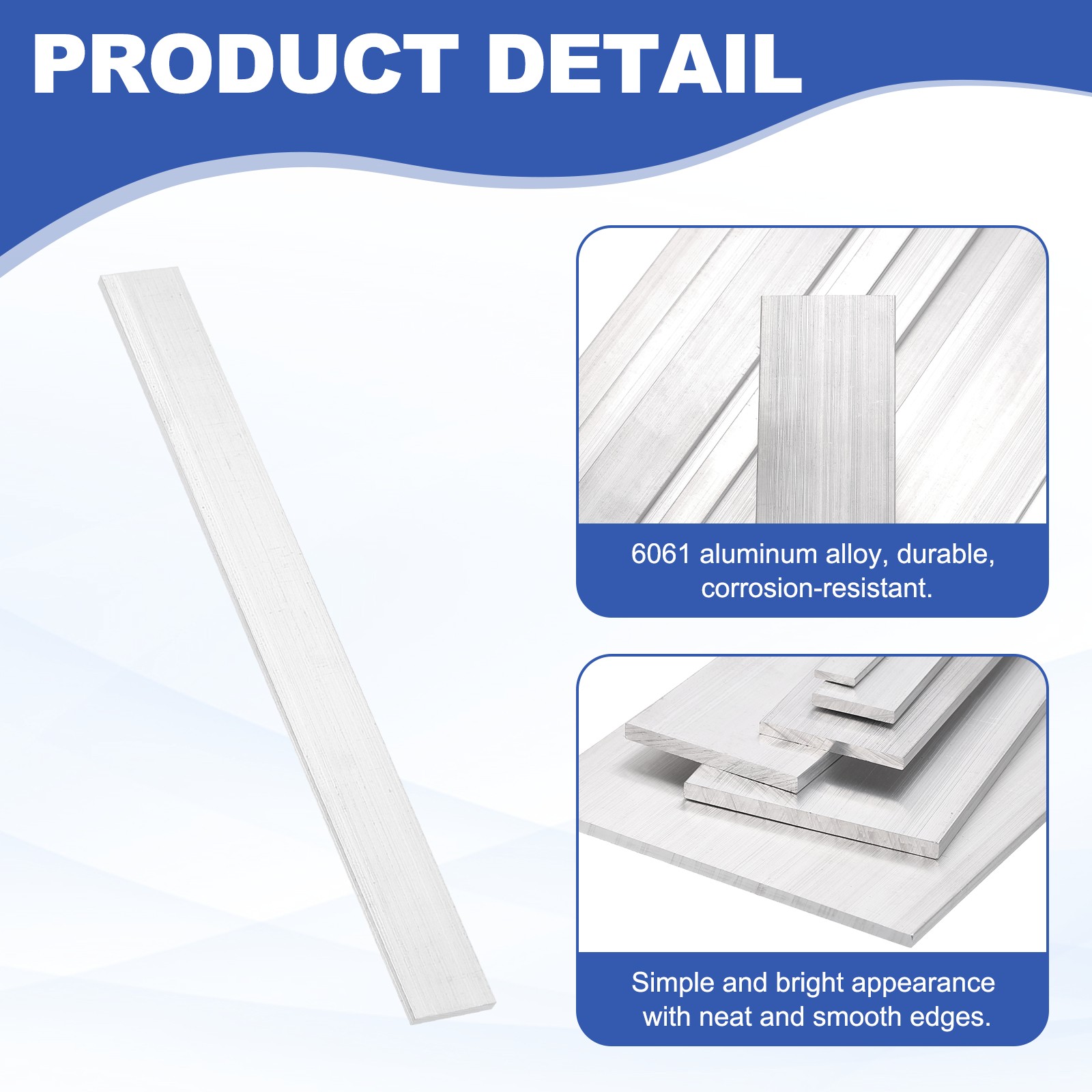 Square Aluminum Flat Bar,4 x 40 x 305mm T6511 Solid New Mill Stock