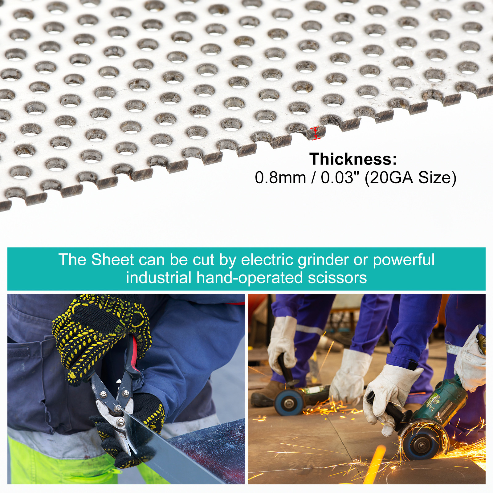 20GA 11.8″ x 11.8″ Round Hole 304 Stainless Steel Perforated Sheet