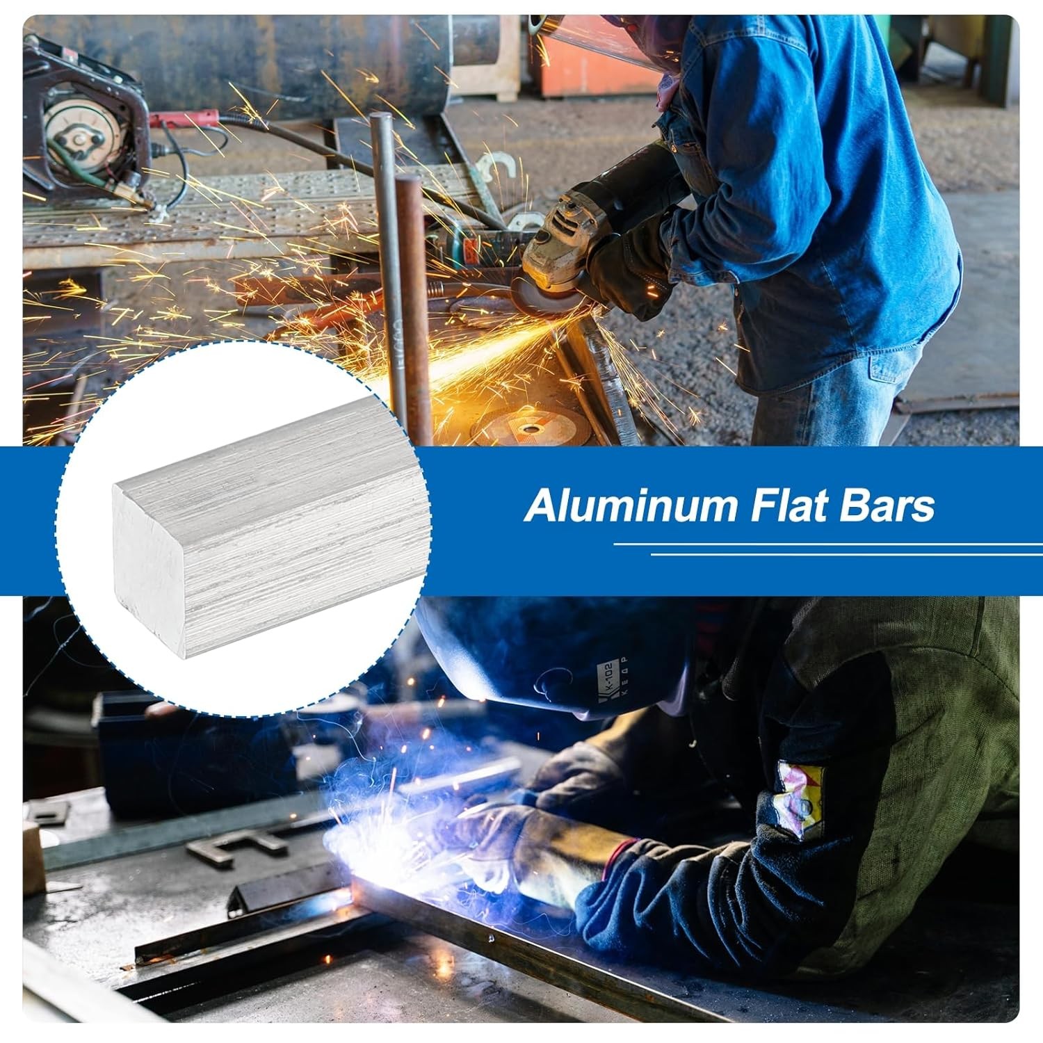 MECCANIXITY 2 Pcs Square Aluminum Flat Bar, 1/4″ (6mm) Thick x 1/4″ (6mm) Width