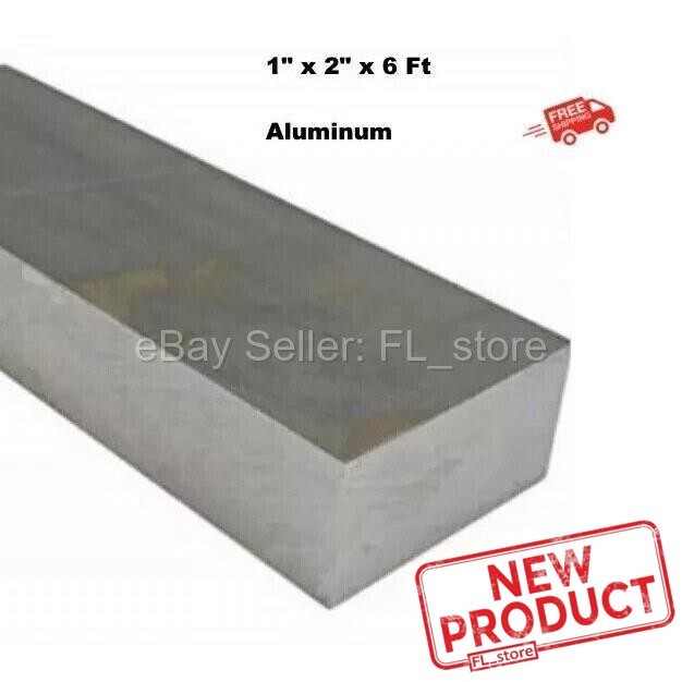 Aluminum Flat Bar Stock 1″ Thick x 2″ x 6 Feet Mill Finish Alloy 6061 72″ Length