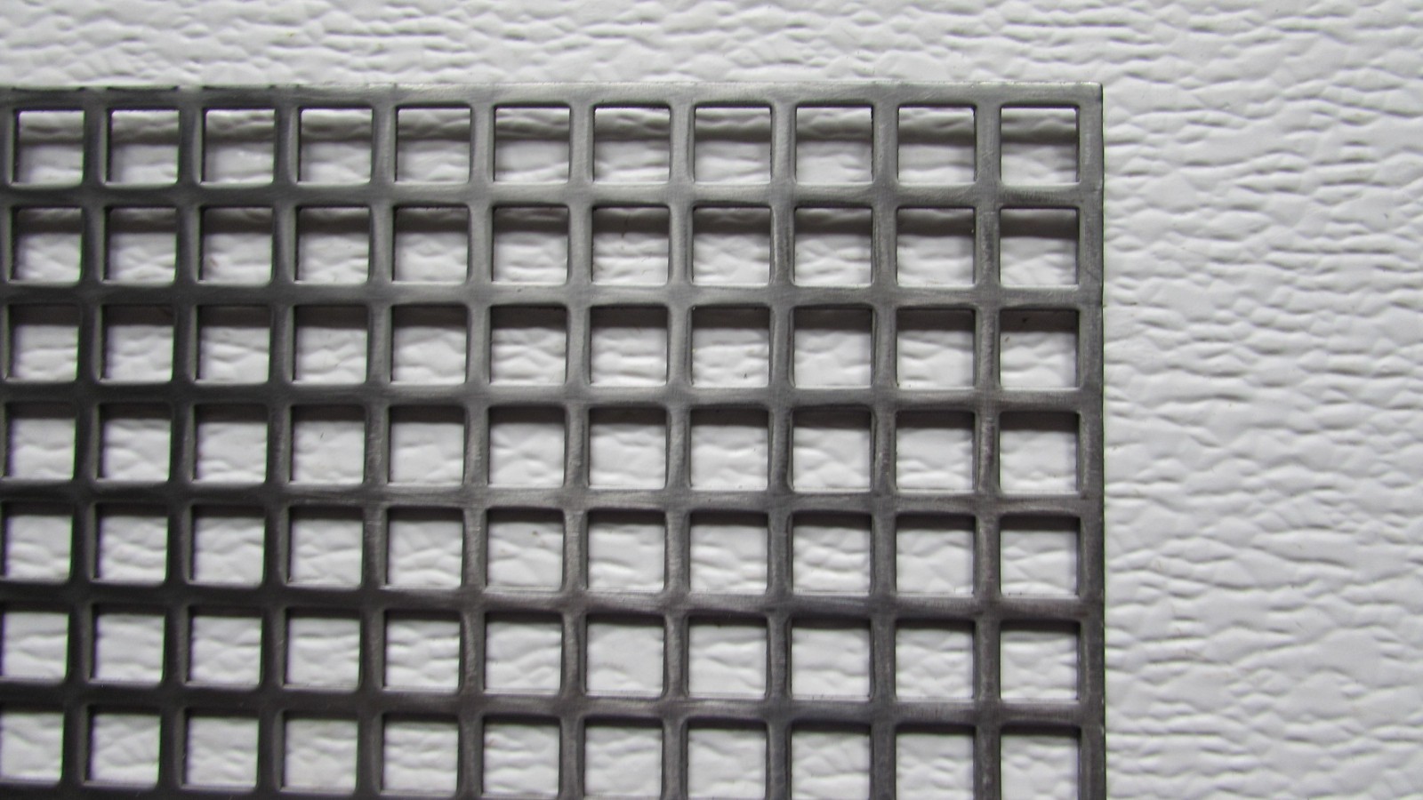 PERFORATED METAL 16 GAUGE–PLAIN STEEL– 3/8″ SQUARE ON 1/2″ CENTERS 6″ X 6″