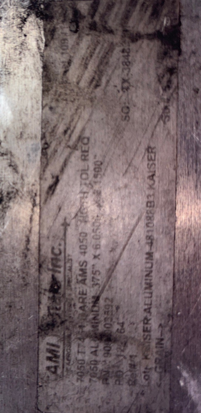 7050 T7451 Kaiser Select Aerospace Aluminum Plate .375”x6”x8”