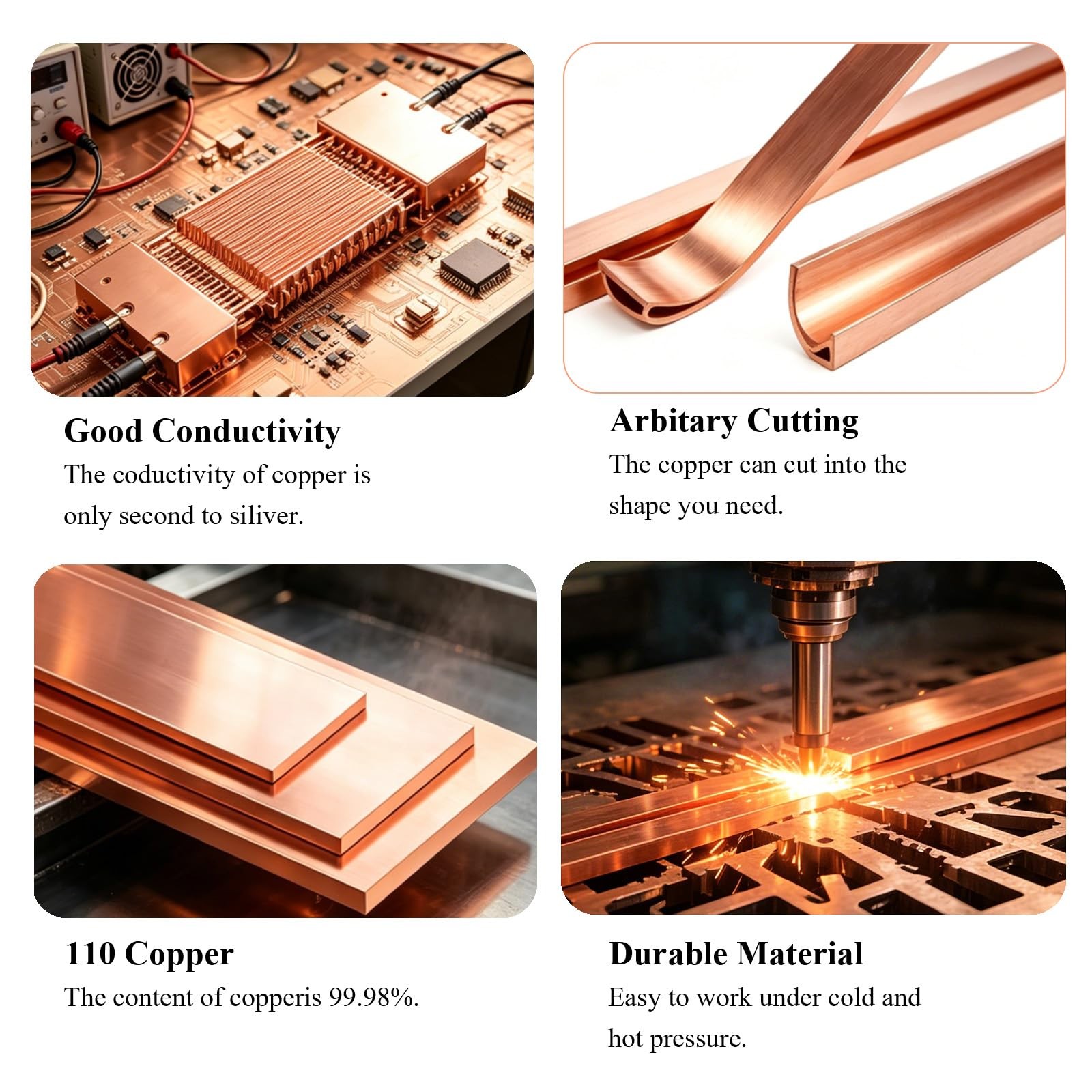 1Pcs 1/8″ x 1″ x 6″ C110 Copper Flat Bar 6″ Long, 3 x 25 x 152mm 99.98% Pure …